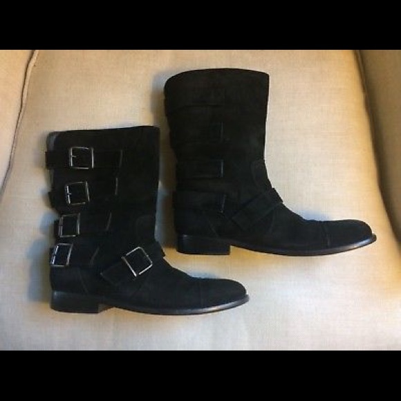Giuseppe Zanotti Black Moto Boots Buckles Cobain - Picture 4 of 8